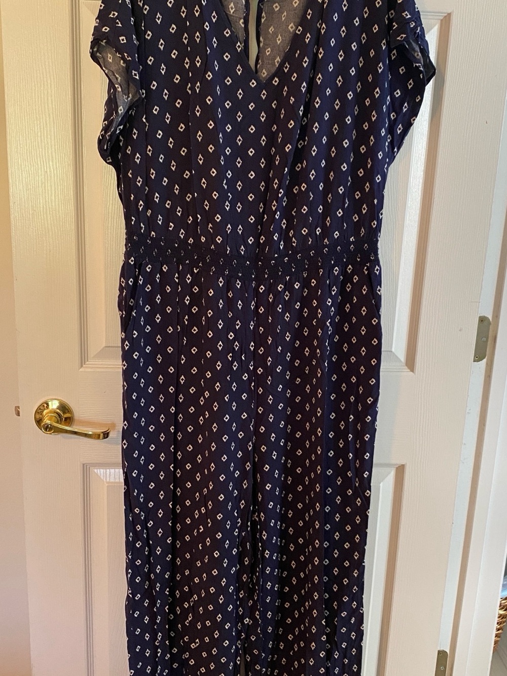 Navy Diamond-Print Women' Jumper